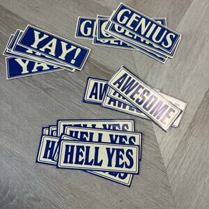 Peppy Knock Knock Statement Stickers Decals Yay Awesome Genius Hell Yes